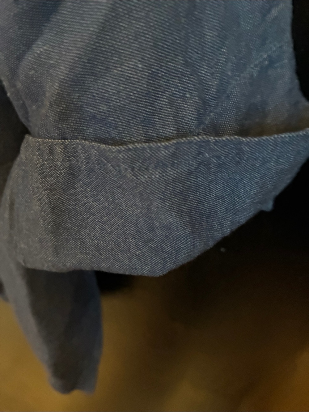 Coldwater Creek Navy Button-Front Linen Shirt - Picture 3 of 5